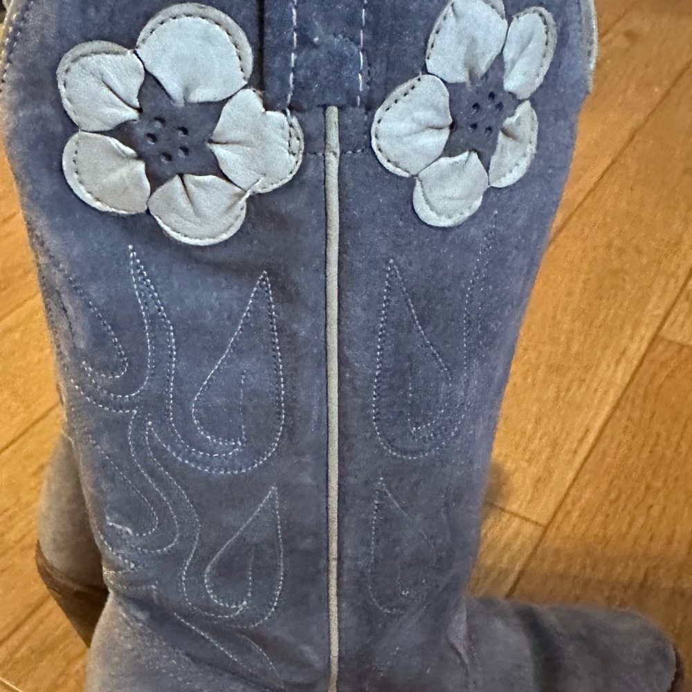 Gray Suede Leather Cowgirl Boots size 5m